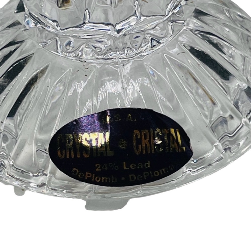 Set of 2 DePlomb 24% Lead Crystal Candle Holders - Picture 3 of 11